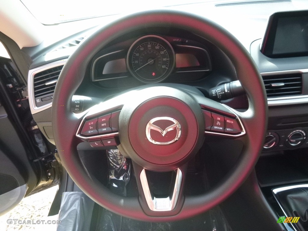 2017 Mazda MAZDA3 Sport 4 Door Black Steering Wheel Photo #116413592