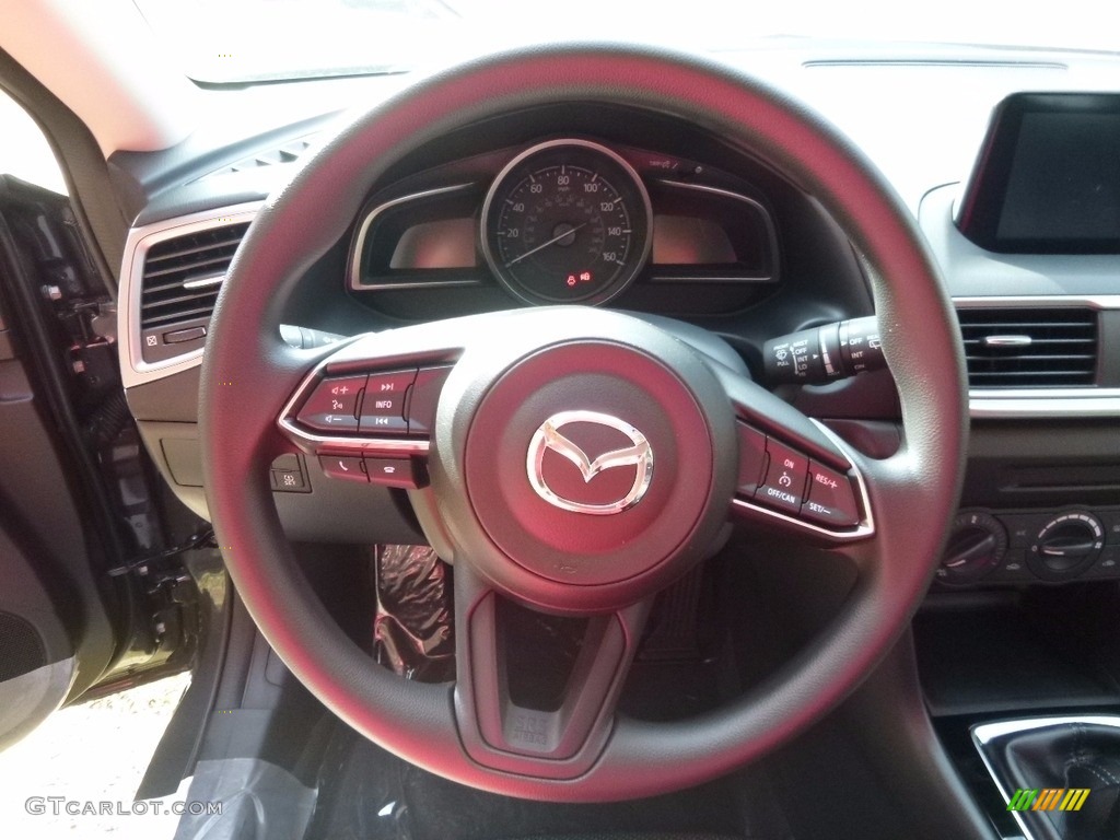 2017 Mazda MAZDA3 Sport 5 Door Black Steering Wheel Photo #116414504