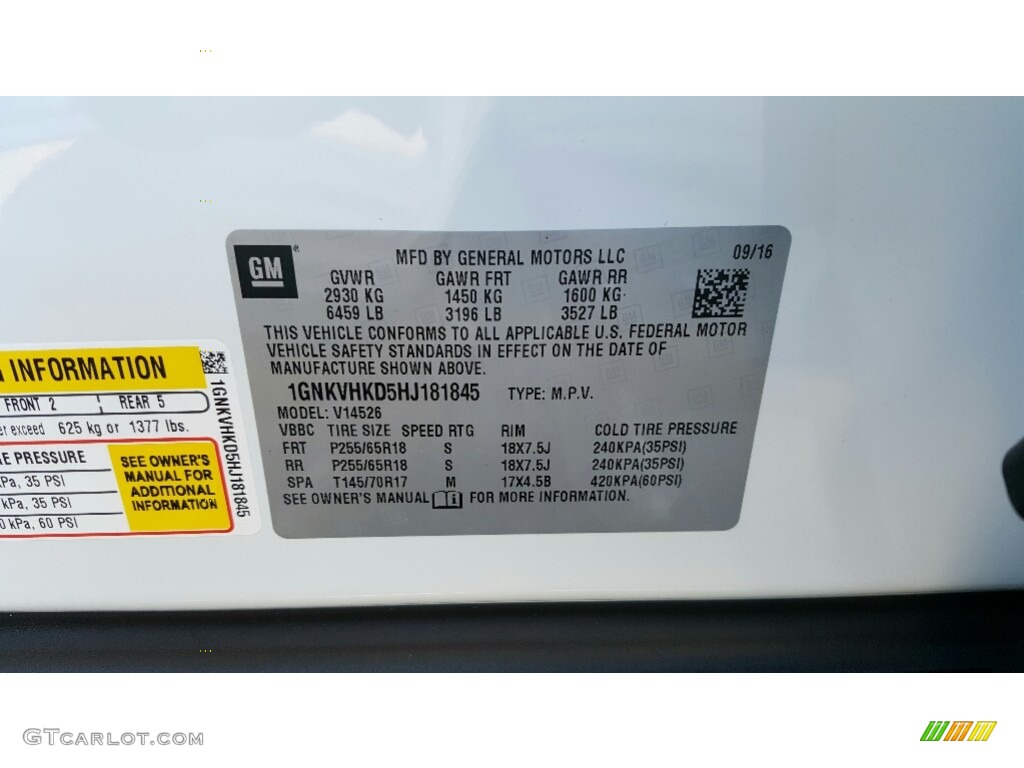 2017 Traverse LT AWD - Summit White / Ebony/Saddle Up photo #7