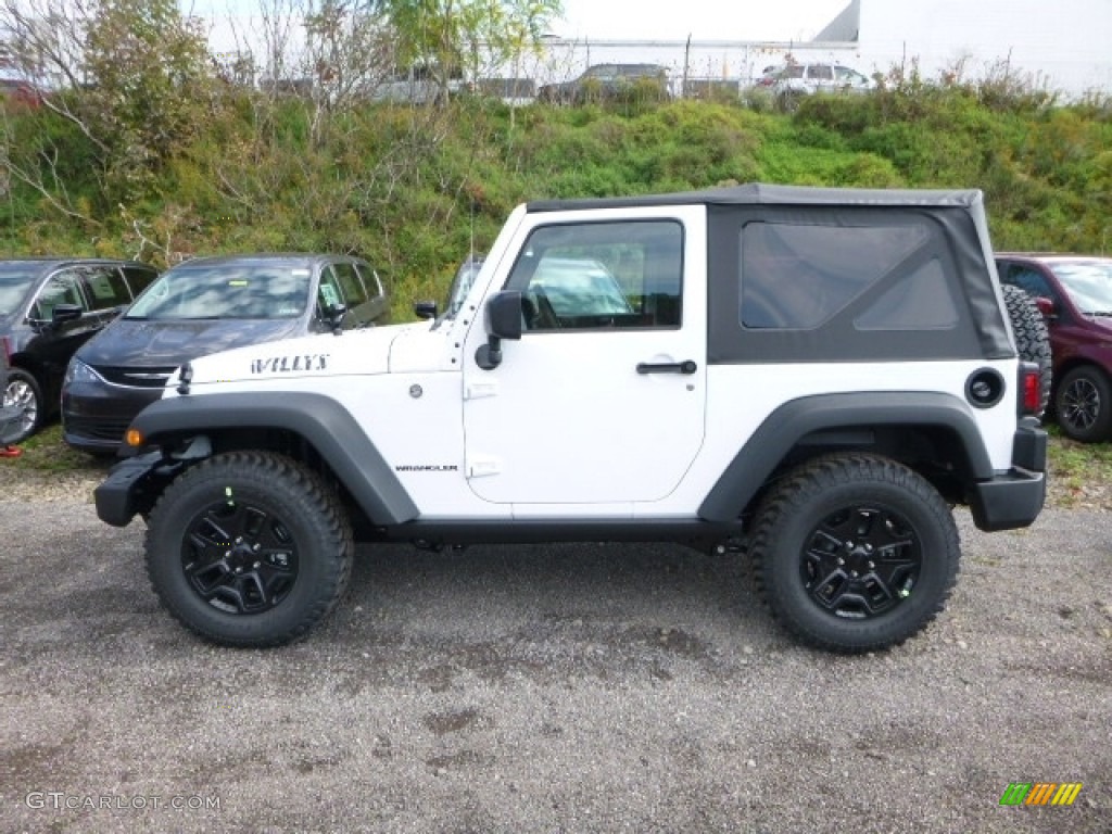 Bright White 2017 Jeep Wrangler Willys Wheeler 4x4 Exterior Photo #116420201