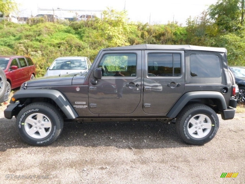 2017 Wrangler Unlimited Sport 4x4 - Granite Crystal Metallic / Black photo #2