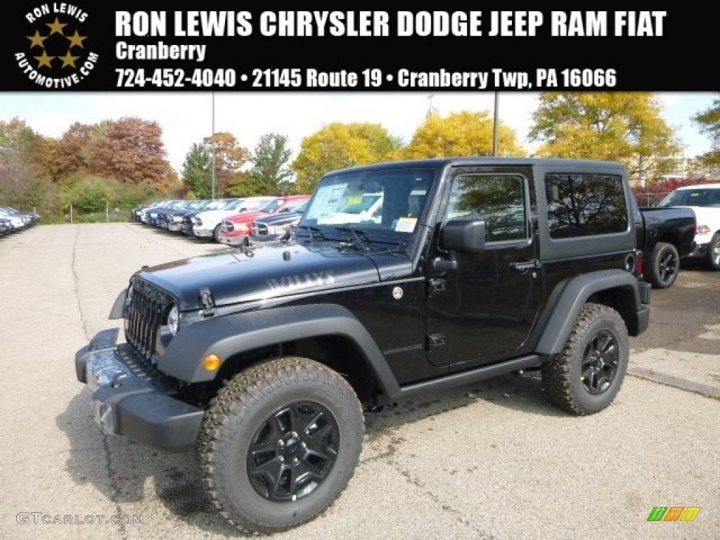 2017 Wrangler Willys Wheeler 4x4 - Black / Black photo #1