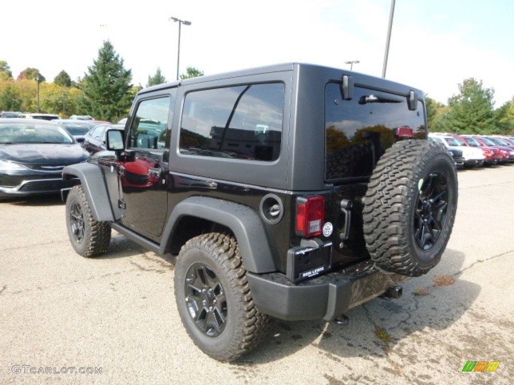2017 Wrangler Willys Wheeler 4x4 - Black / Black photo #4