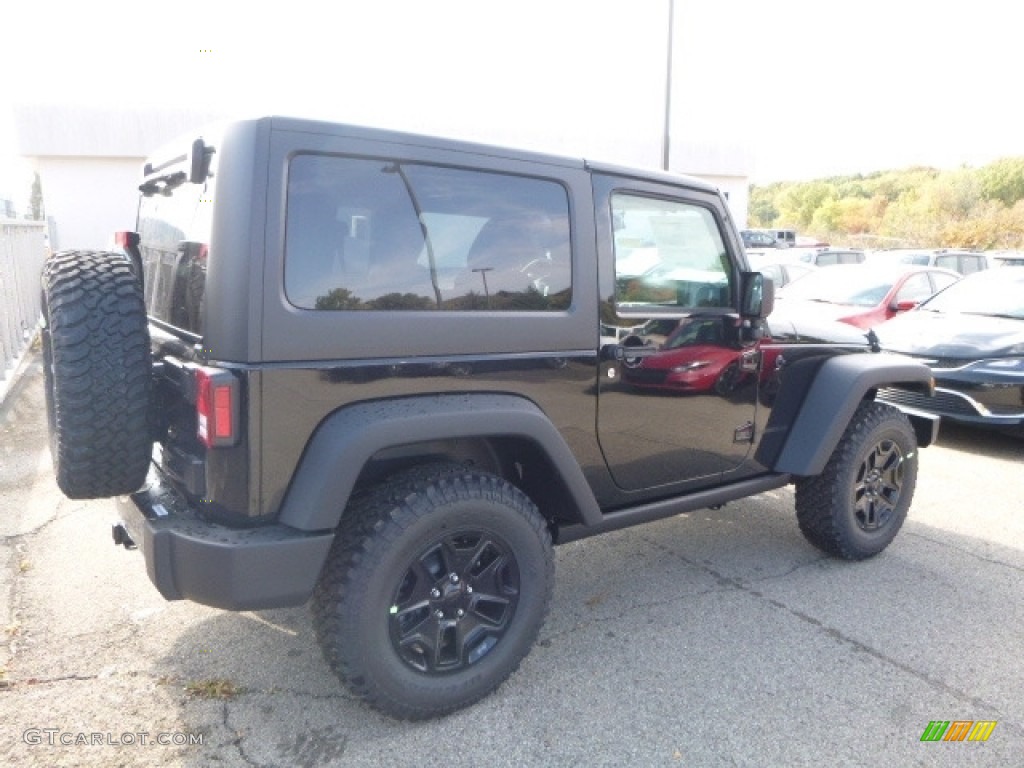 2017 Wrangler Willys Wheeler 4x4 - Black / Black photo #6