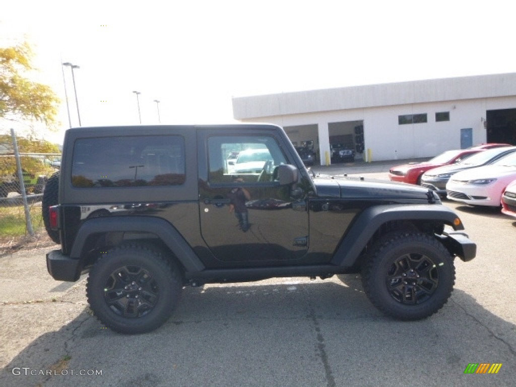 2017 Wrangler Willys Wheeler 4x4 - Black / Black photo #7