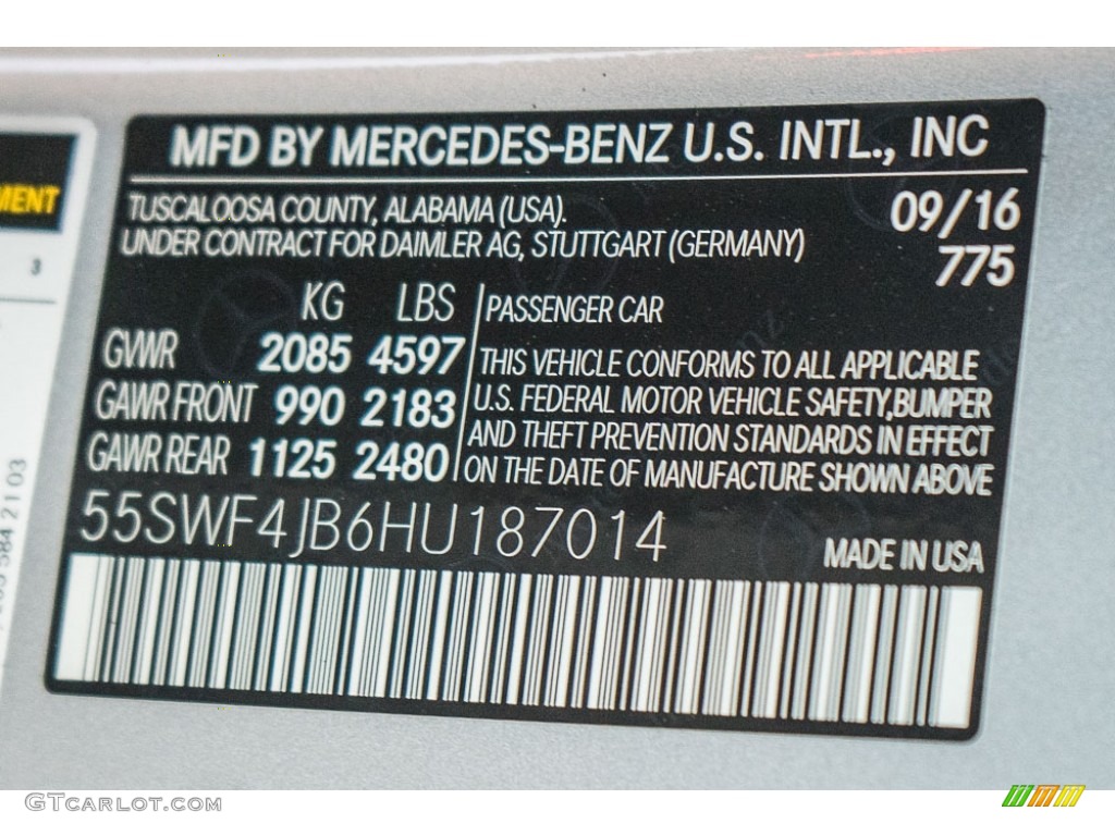 2017 C Color Code 775 for Iridium Silver Metallic Photo #116436370