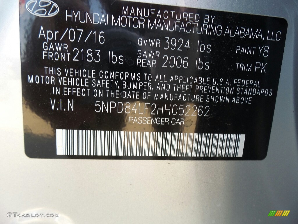 2017 Elantra SE - Silver / Gray photo #8