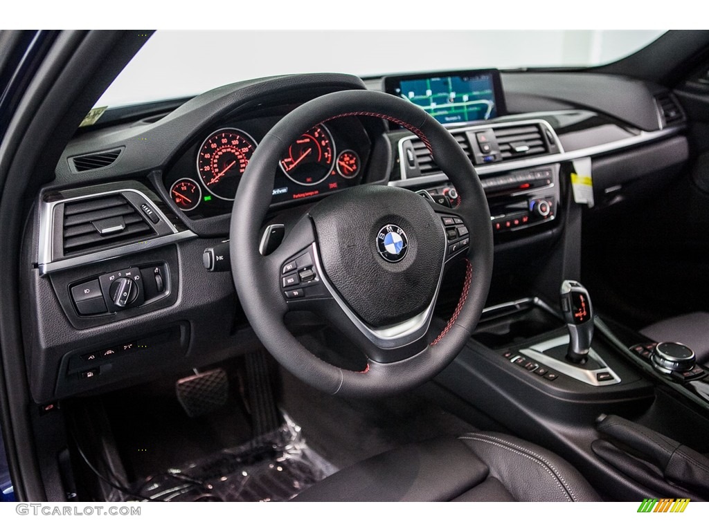 Black Interior 2017 BMW 3 Series 330e iPerfomance Sedan Photo #116452453