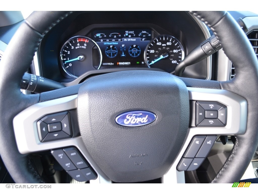 2017 Ford F350 Super Duty Lariat Crew Cab 4x4 Black Steering Wheel Photo #116454583
