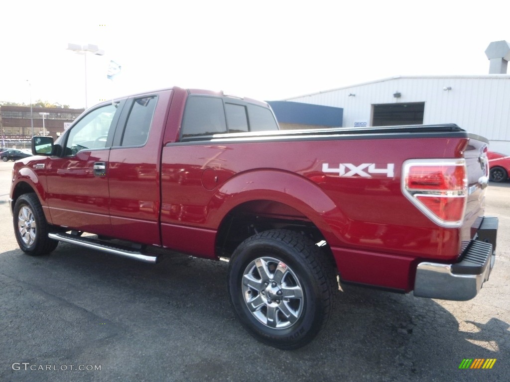 2013 F150 XLT SuperCab 4x4 - Ruby Red Metallic / Steel Gray photo #4