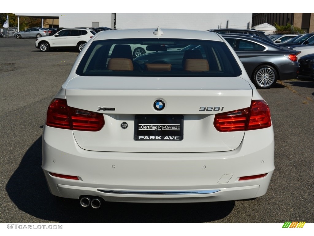 2013 3 Series 328i xDrive Sedan - Alpine White / Saddle Brown photo #4