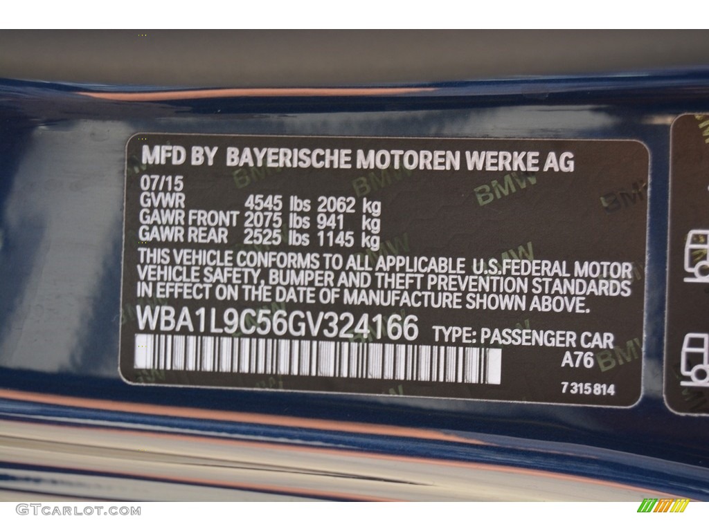 2016 2 Series Color Code A76 for Deep Sea Blue Metallic Photo #116463316