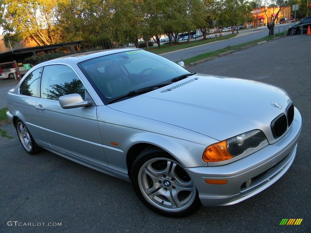 2000 3 Series 328i Coupe - Titanium Silver Metallic / Black photo #3