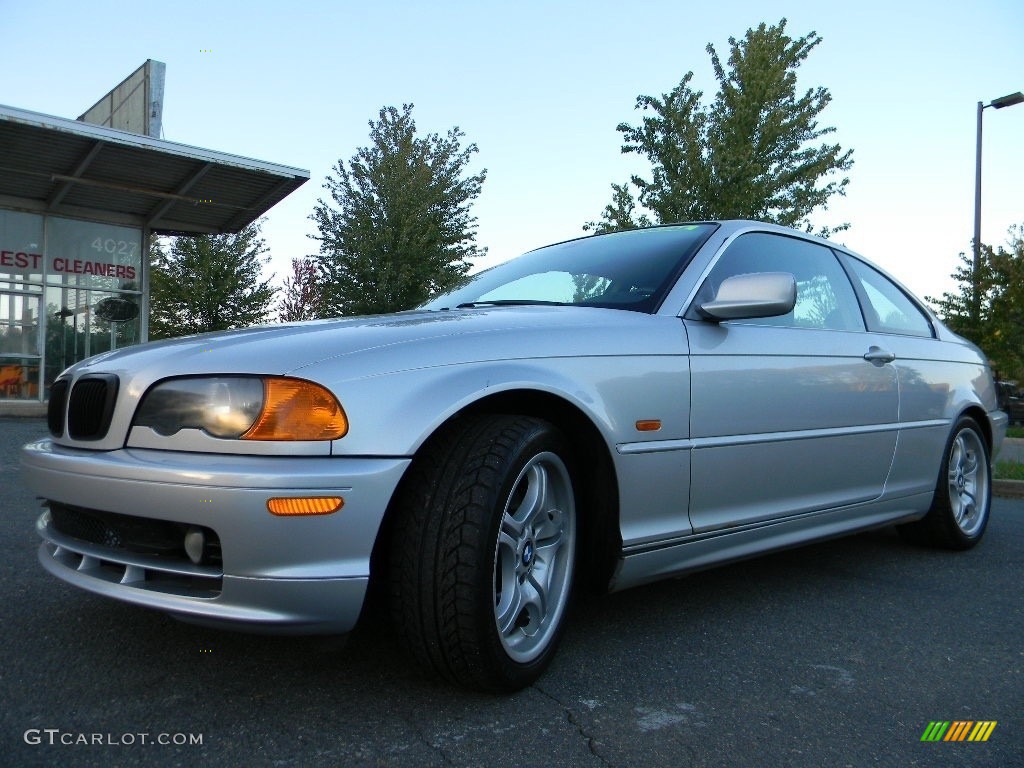 2000 3 Series 328i Coupe - Titanium Silver Metallic / Black photo #6