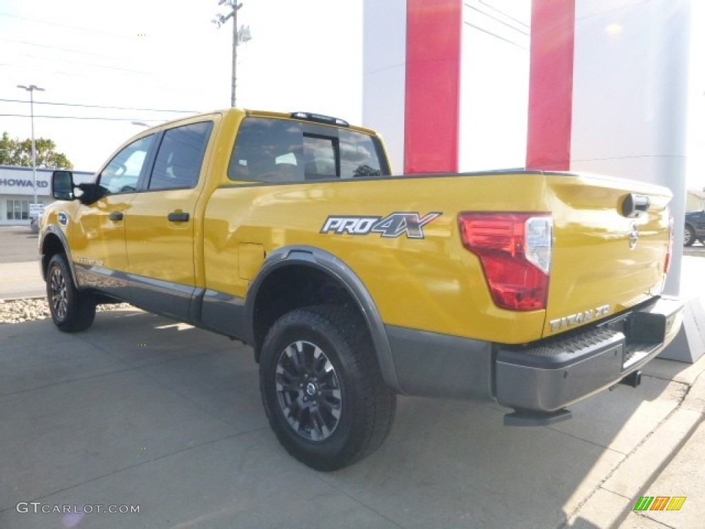 2017 TITAN XD PRO-4X Crew Cab 4x4 - Solar Flare Yellow / Black photo #9