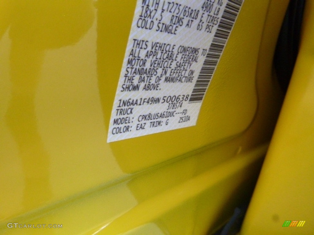 2017 TITAN XD Color Code EAZ for Solar Flare Yellow Photo #116471131