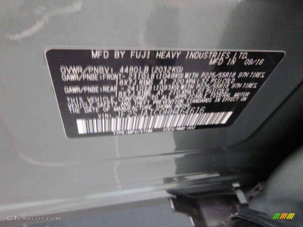 2017 Forester 2.5i Touring - Jasmine Green Metallic / Black photo #14