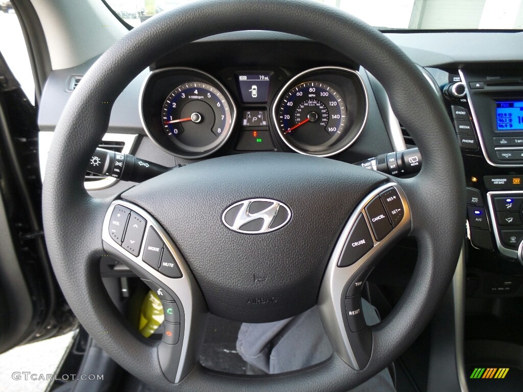 2017 Hyundai Elantra GT Standard Elantra GT Model Black Steering Wheel Photo #116483263