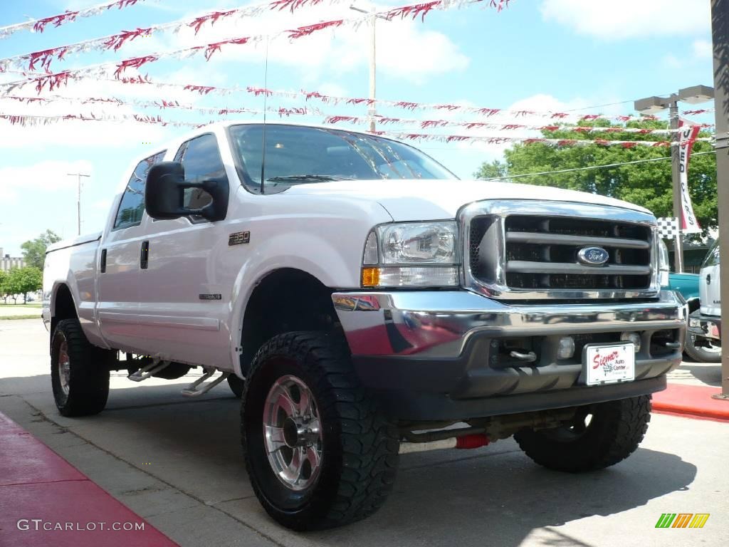 2002 F350 Super Duty XLT Crew Cab 4x4 - Oxford White / Medium Flint photo #4