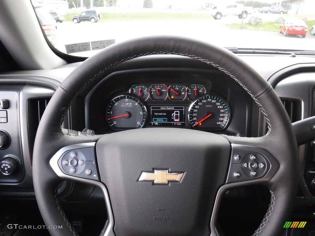 2017 Chevrolet Silverado 1500 LTZ Double Cab 4x4 Jet Black Steering Wheel Photo #116484781