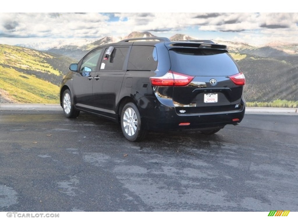 2017 Sienna XLE AWD - Midnight Black Metallic / Ash photo #3