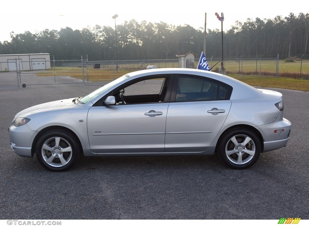 2005 MAZDA3 s Sedan - Sunlight Silver Metallic / Black/Red photo #7