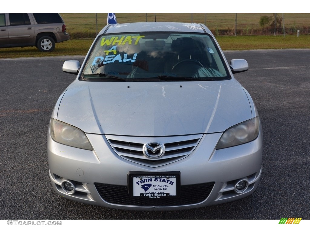 2005 MAZDA3 s Sedan - Sunlight Silver Metallic / Black/Red photo #10