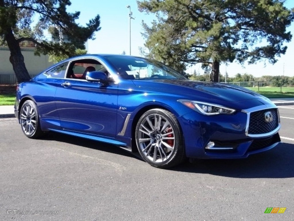 2017 Q60 Red Sport 400 Coupe - Hagane Blue / Monaco Red photo #3