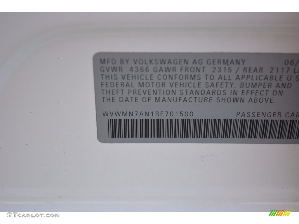 2011 CC Sport - Candy White / Cornsilk Beige/Black photo #11