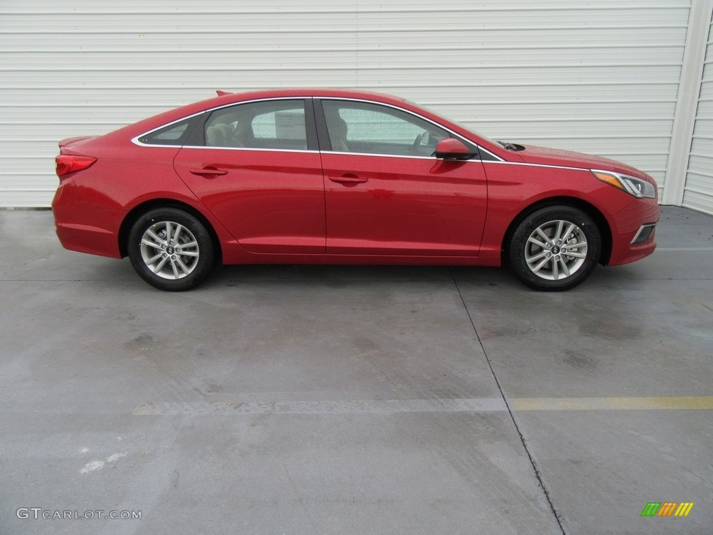 2017 Sonata SE - Scarlet Red / Beige photo #3