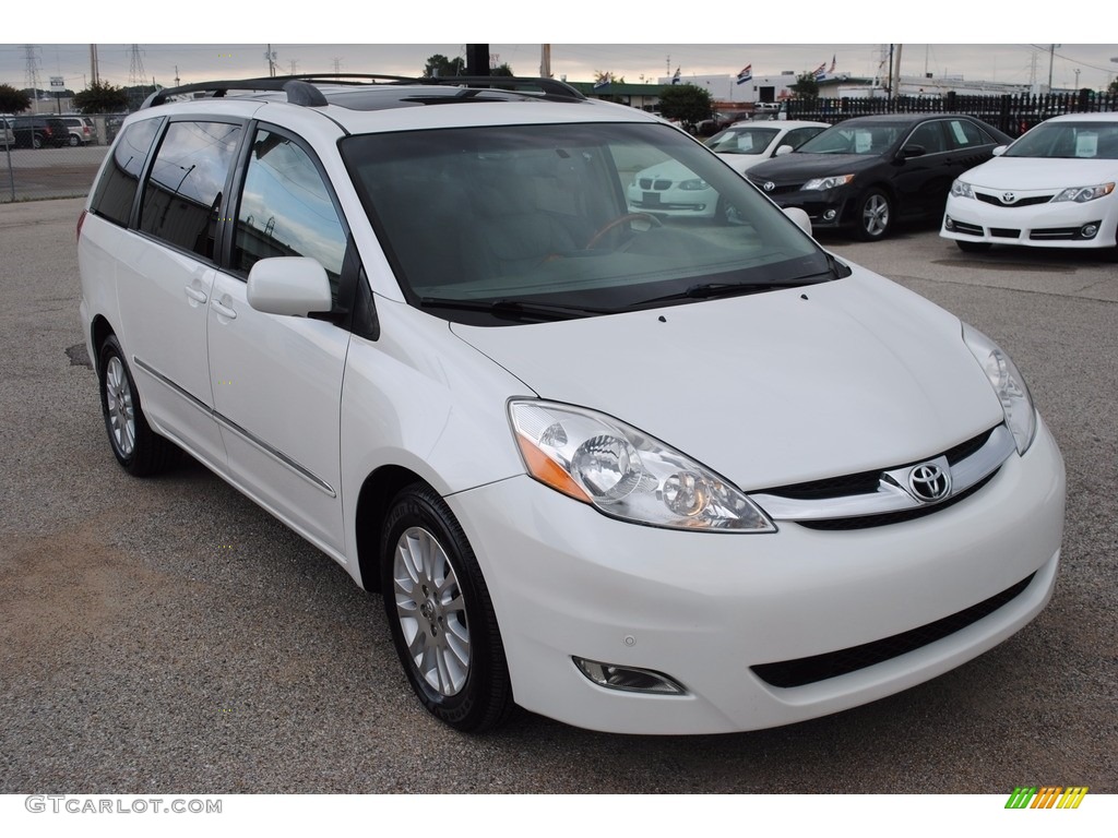 2007 Sienna XLE Limited - Arctic Frost Pearl White / Taupe photo #7