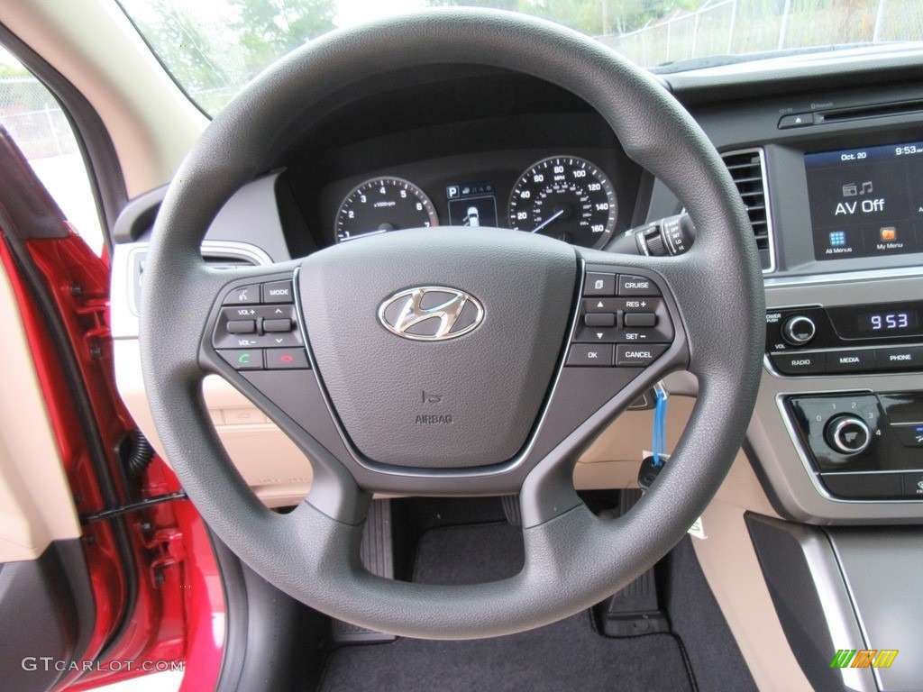 2017 Hyundai Sonata SE Beige Steering Wheel Photo #116497155