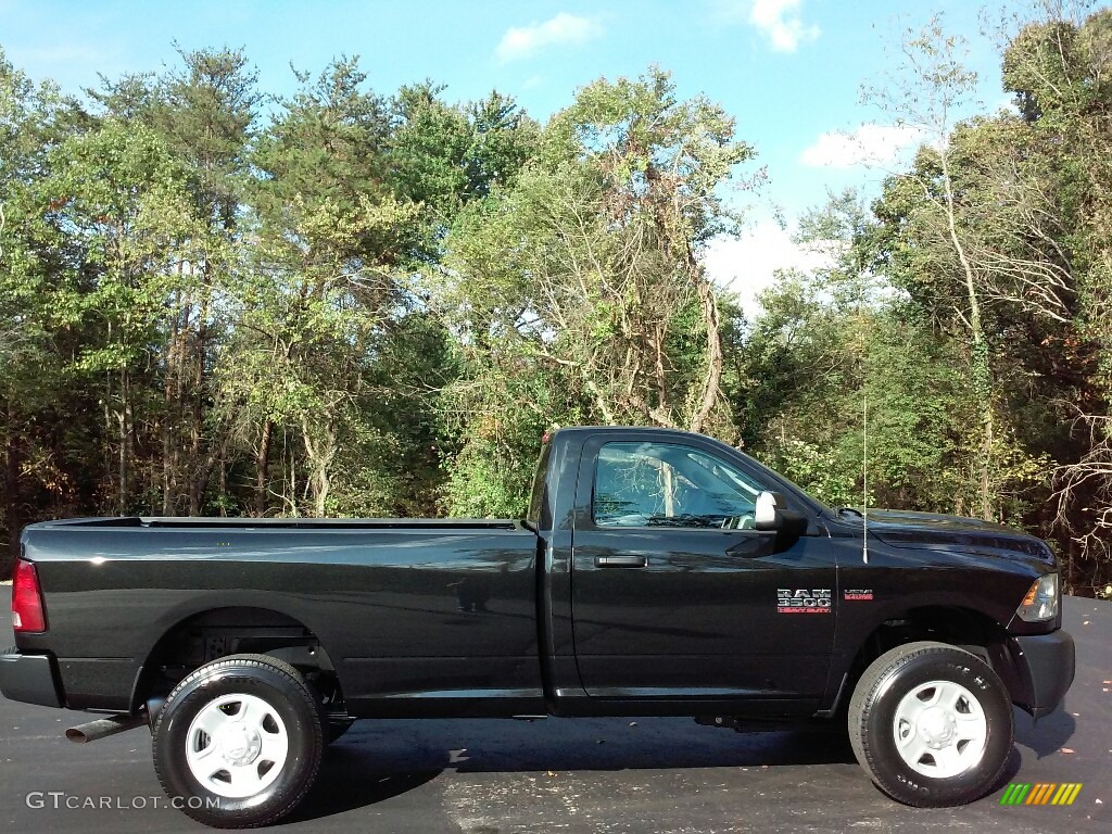 2017 3500 Tradesman Regular Cab 4x4 - Brilliant Black Crystal Pearl / Black/Diesel Gray photo #5