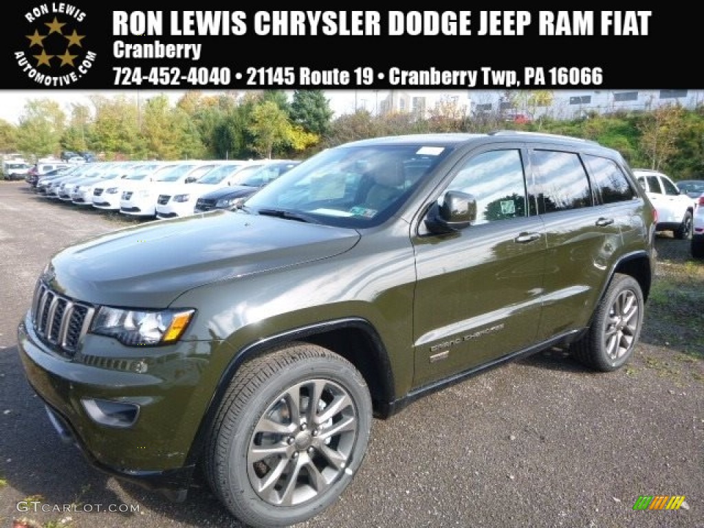 2017 Grand Cherokee Limited 75th Annivesary Edition 4x4 - Recon Green / Black/Light Frost Beige photo #1
