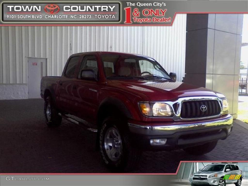 2003 Tacoma V6 PreRunner Double Cab - Impulse Red Pearl / Charcoal photo #1