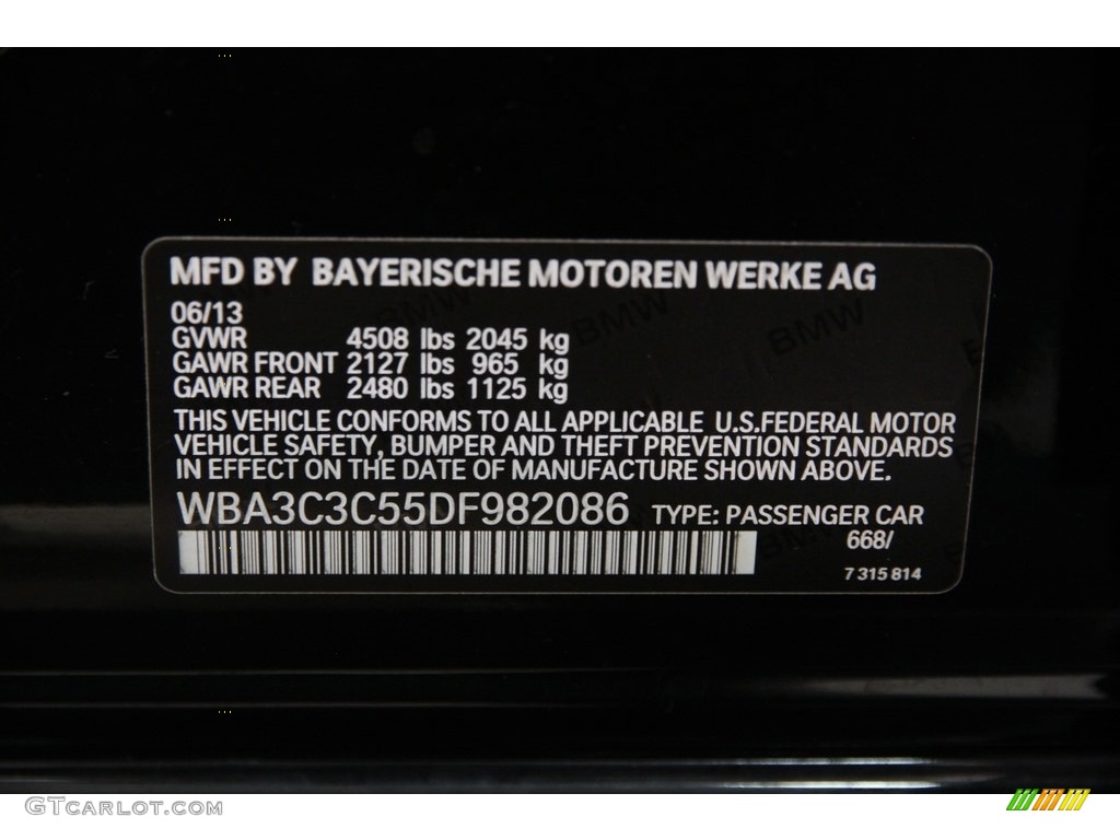2013 3 Series 320i xDrive Sedan - Jet Black / Black photo #18