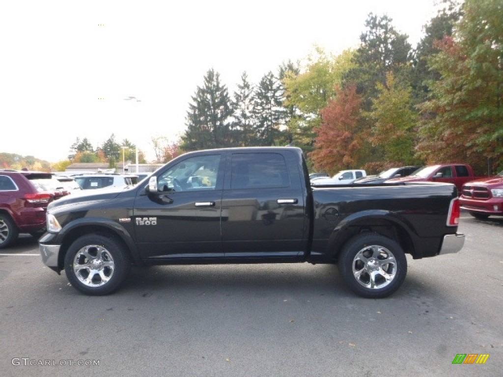 2017 1500 Laramie Crew Cab 4x4 - Brilliant Black Crystal Pearl / Black photo #3