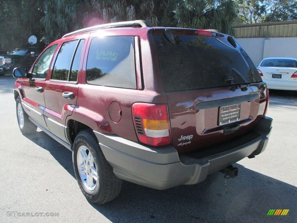 2002 Grand Cherokee Laredo 4x4 - Dark Garnet Red Pearlcoat / Sandstone photo #5