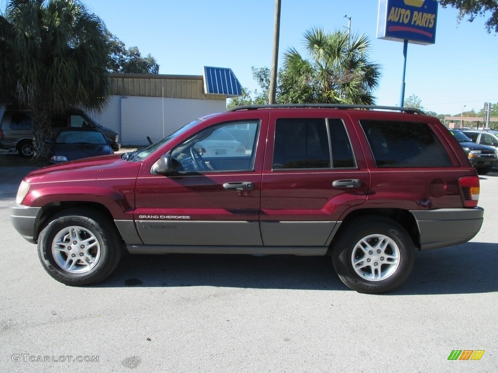 2002 Grand Cherokee Laredo 4x4 - Dark Garnet Red Pearlcoat / Sandstone photo #6