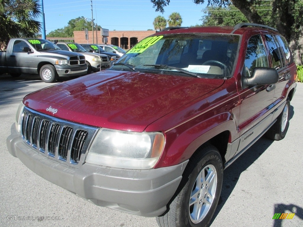 2002 Grand Cherokee Laredo 4x4 - Dark Garnet Red Pearlcoat / Sandstone photo #7