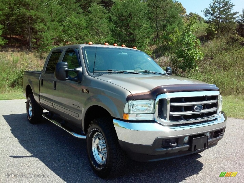 2002 F250 Super Duty XL Crew Cab 4x4 - Arizona Beige Metallic / Medium Parchment photo #4