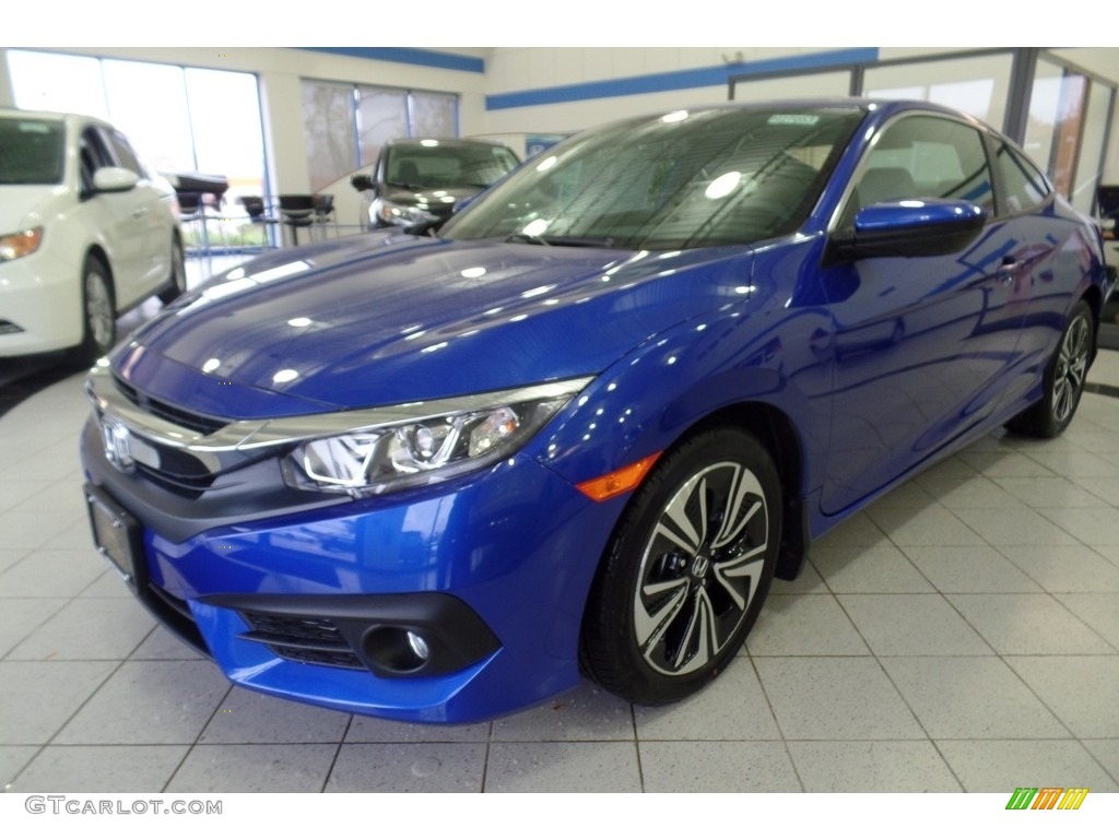 2017 Civic EX-T Coupe - Aegean Blue Metallic / Black/Gray photo #1