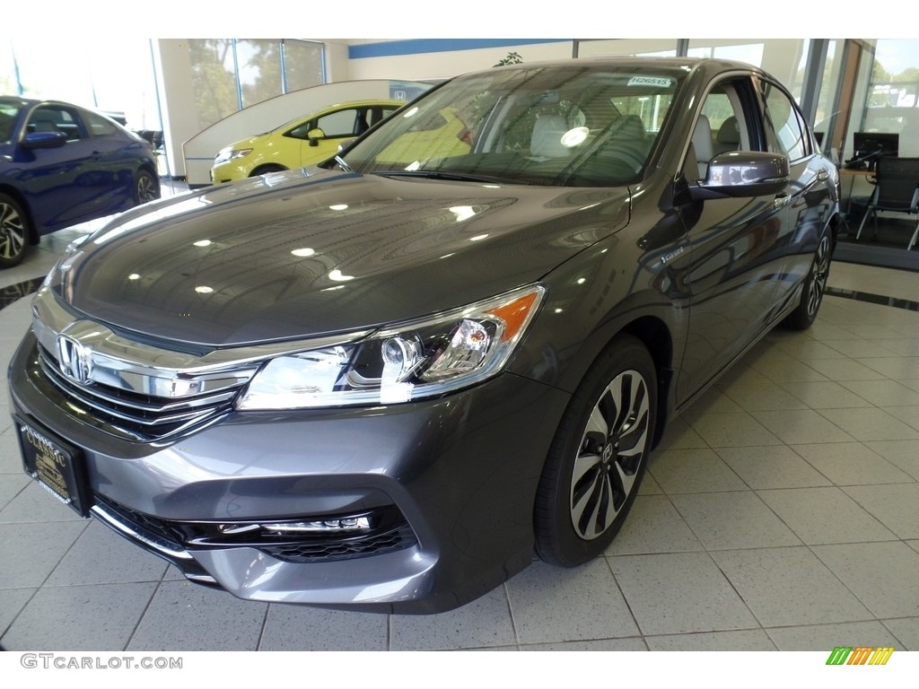 2017 Accord Hybrid EX-L Sedan - Modern Steel Metallic / Ivory photo #1