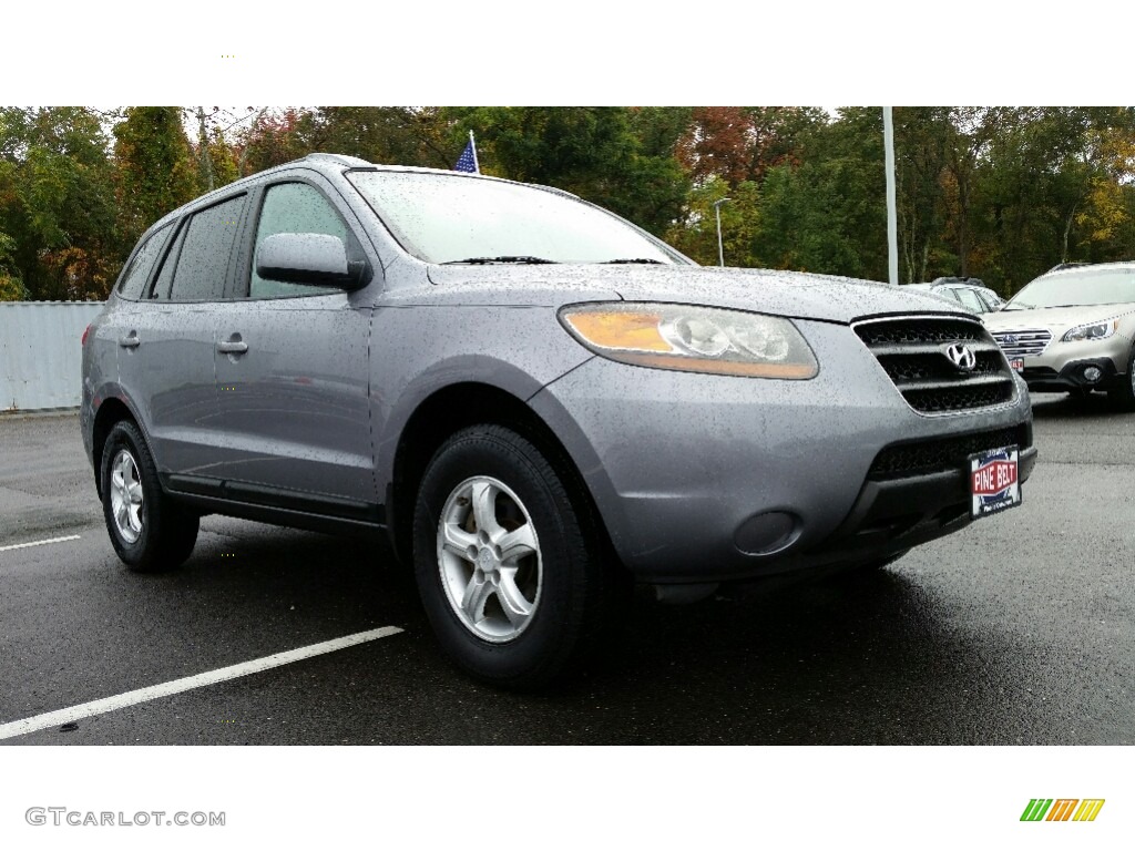 Silver Blue Hyundai Santa Fe