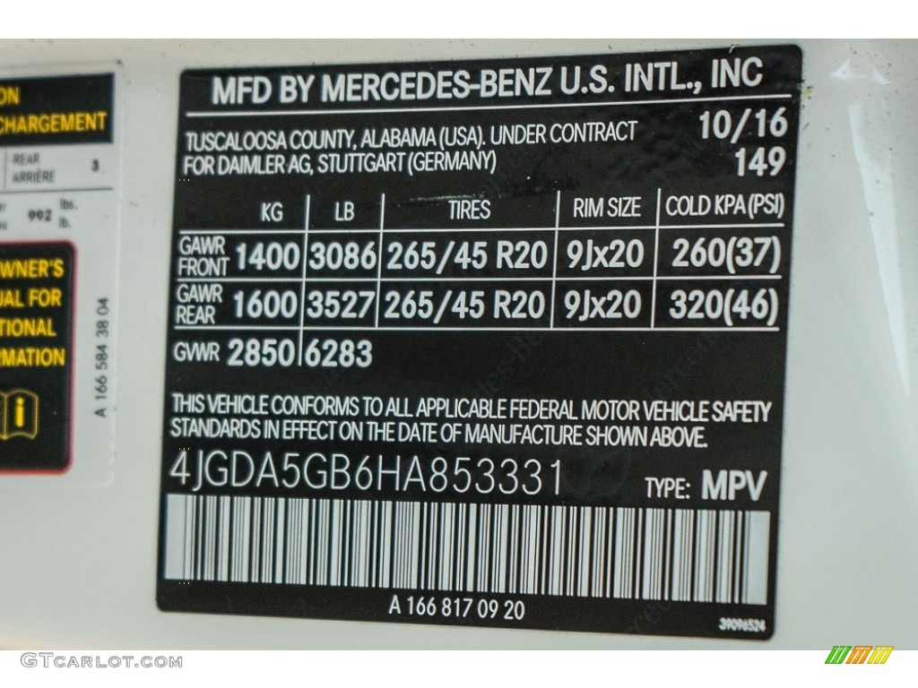 2017 Mercedes-Benz GLE 400 4Matic Color Code Photos