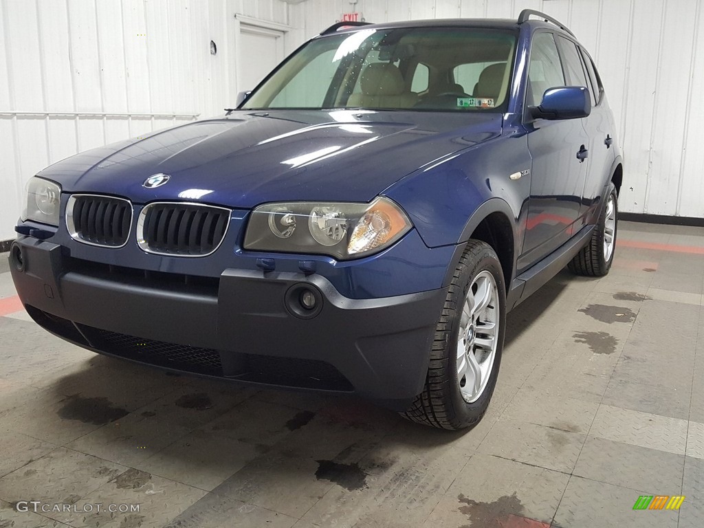 2005 X3 3.0i - Mystic Blue Metallic / Sand Beige photo #3