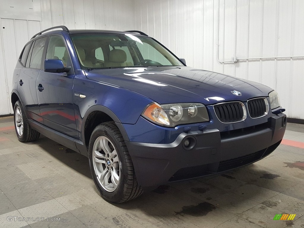 2005 X3 3.0i - Mystic Blue Metallic / Sand Beige photo #5