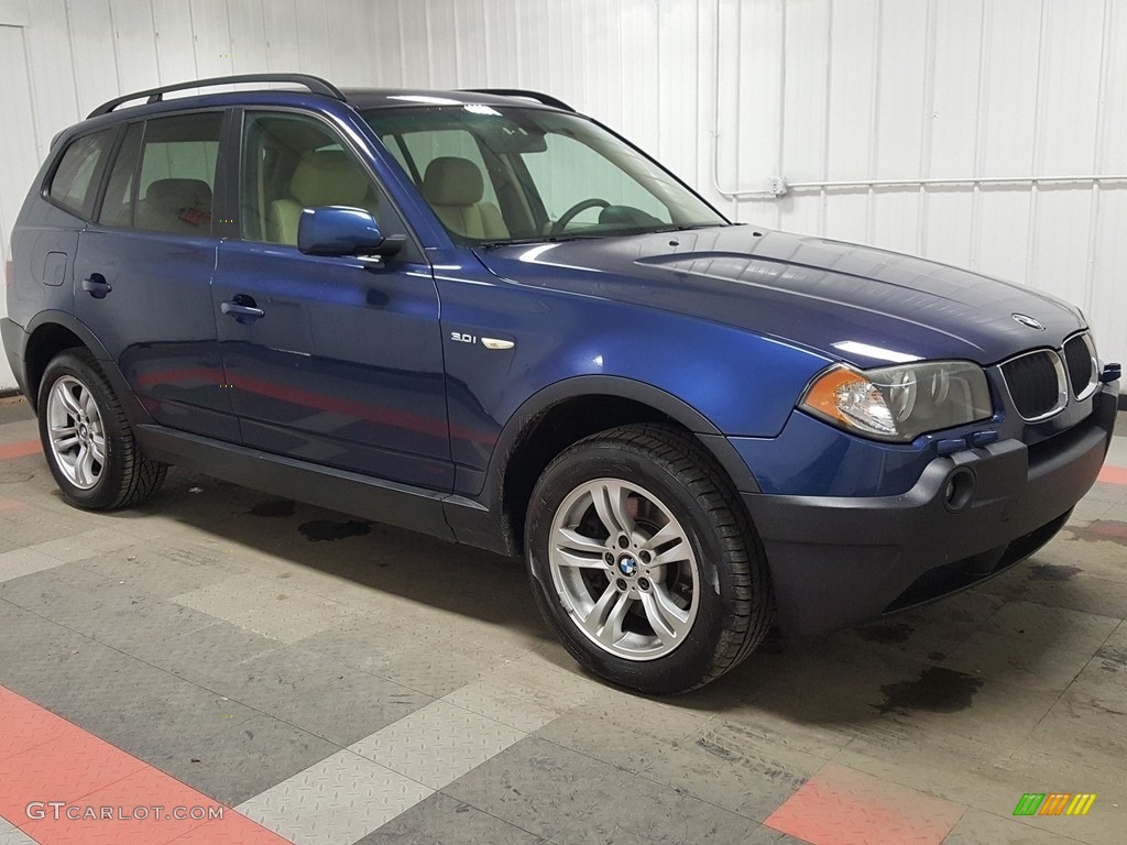 2005 X3 3.0i - Mystic Blue Metallic / Sand Beige photo #6