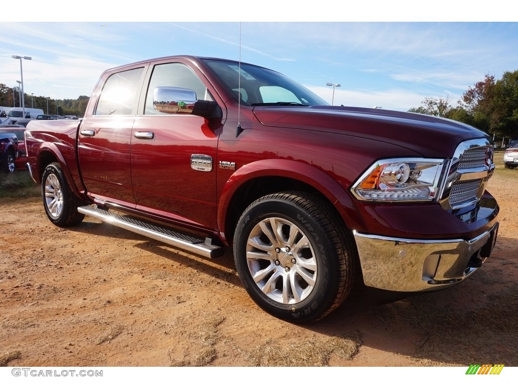 2017 1500 Laramie Longhorn Crew Cab - Delmonico Red Pearl / Canyon Brown/Light Frost Beige photo #4