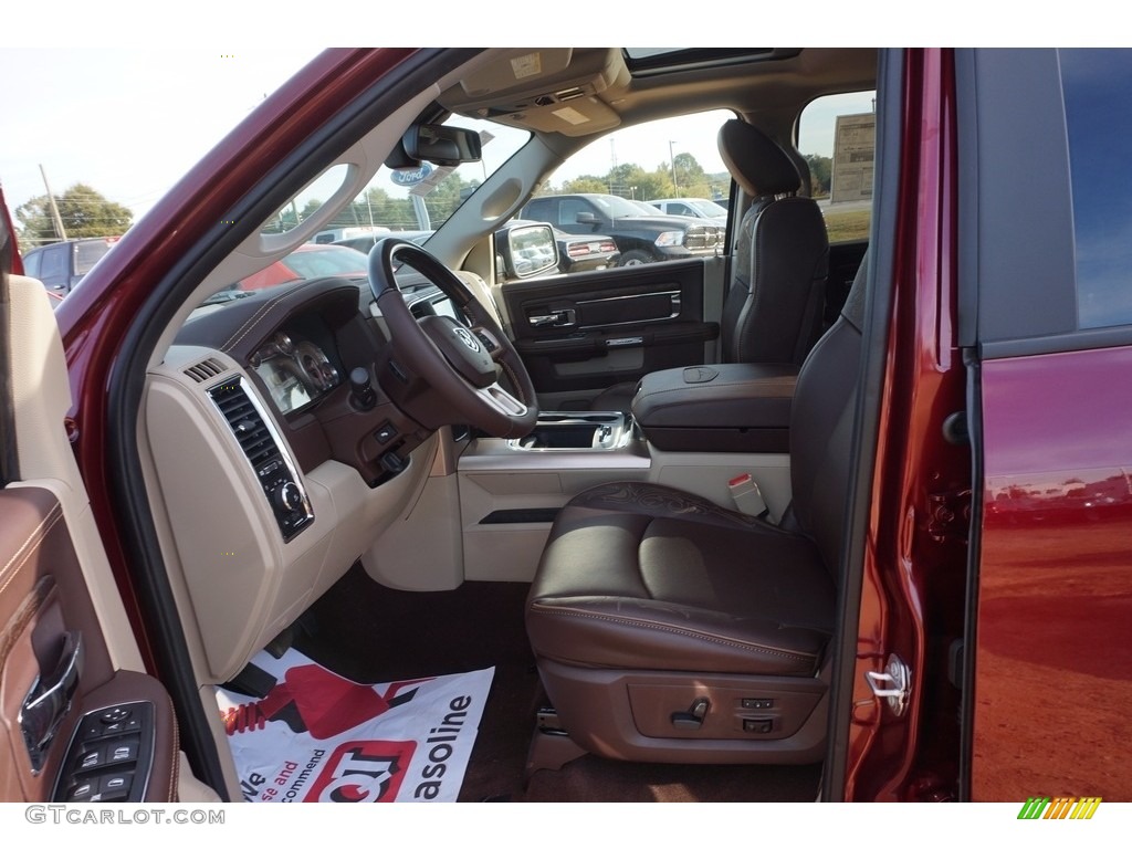 2017 1500 Laramie Longhorn Crew Cab - Delmonico Red Pearl / Canyon Brown/Light Frost Beige photo #7
